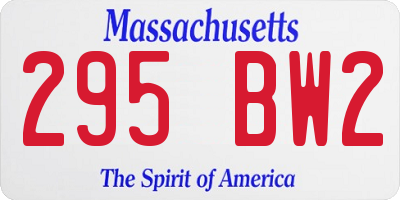 MA license plate 295BW2