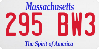 MA license plate 295BW3