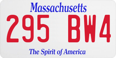 MA license plate 295BW4