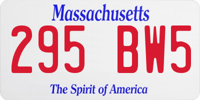 MA license plate 295BW5