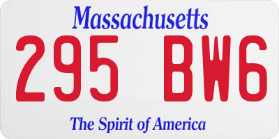 MA license plate 295BW6