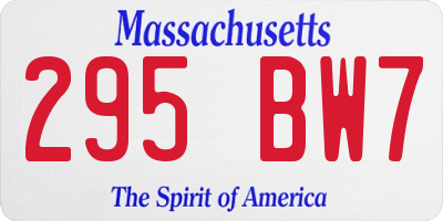 MA license plate 295BW7