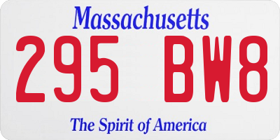 MA license plate 295BW8