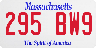 MA license plate 295BW9
