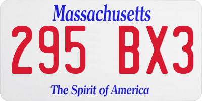 MA license plate 295BX3