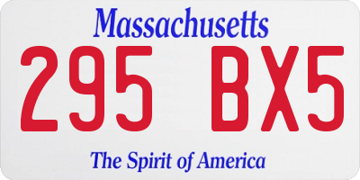 MA license plate 295BX5