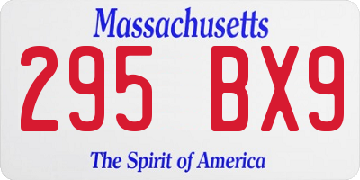 MA license plate 295BX9