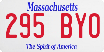 MA license plate 295BY0
