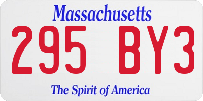 MA license plate 295BY3