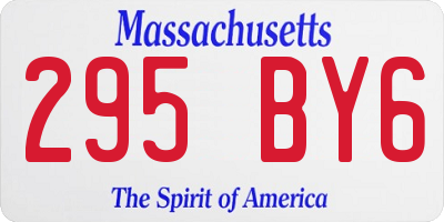 MA license plate 295BY6