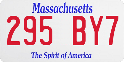 MA license plate 295BY7