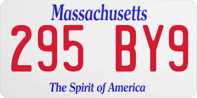 MA license plate 295BY9