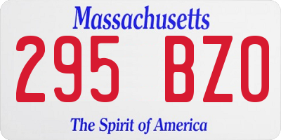 MA license plate 295BZ0