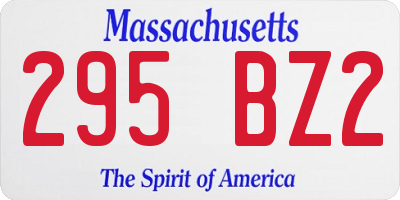 MA license plate 295BZ2