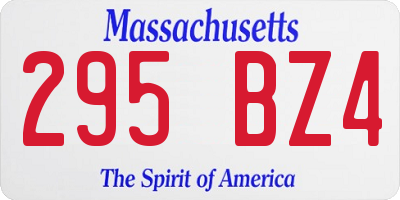 MA license plate 295BZ4