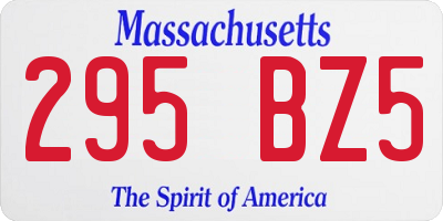 MA license plate 295BZ5