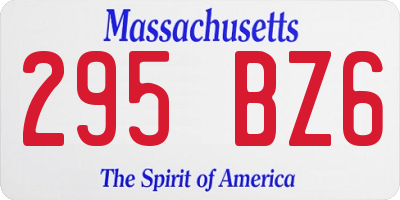 MA license plate 295BZ6