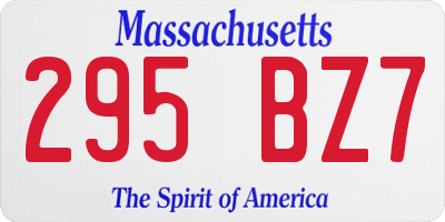 MA license plate 295BZ7