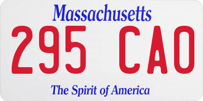 MA license plate 295CA0