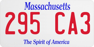 MA license plate 295CA3