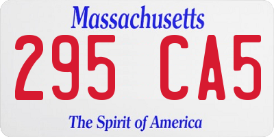 MA license plate 295CA5