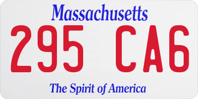 MA license plate 295CA6