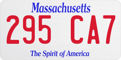 MA license plate 295CA7