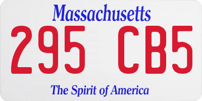 MA license plate 295CB5