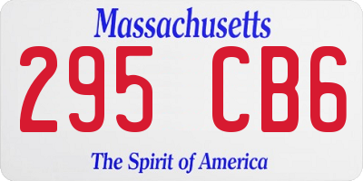 MA license plate 295CB6