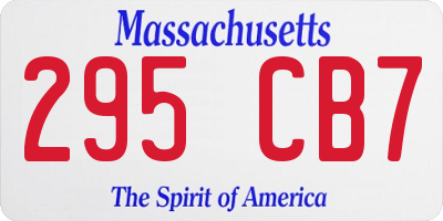 MA license plate 295CB7
