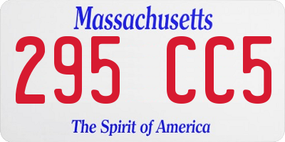 MA license plate 295CC5