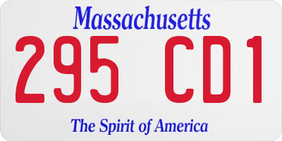 MA license plate 295CD1