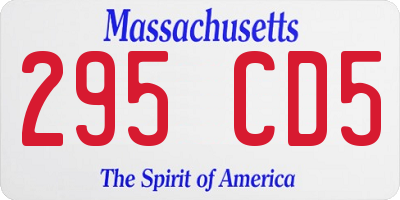 MA license plate 295CD5