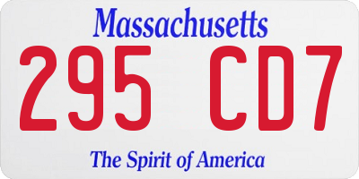 MA license plate 295CD7