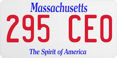 MA license plate 295CE0