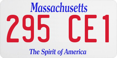 MA license plate 295CE1