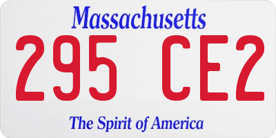 MA license plate 295CE2