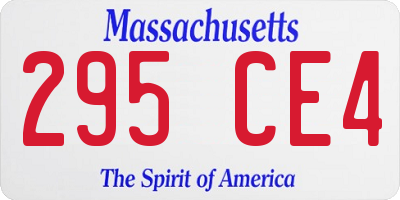 MA license plate 295CE4