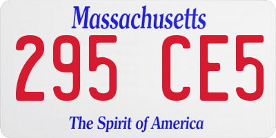MA license plate 295CE5