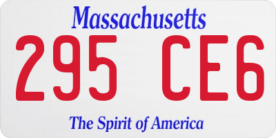 MA license plate 295CE6