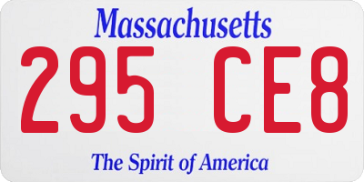 MA license plate 295CE8
