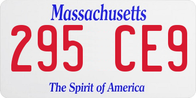 MA license plate 295CE9