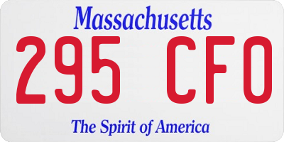 MA license plate 295CF0
