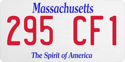 MA license plate 295CF1