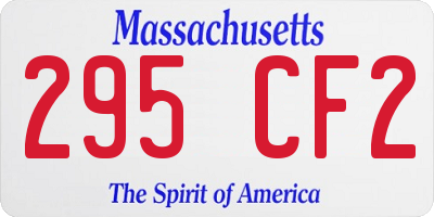MA license plate 295CF2