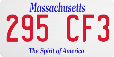 MA license plate 295CF3