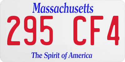 MA license plate 295CF4