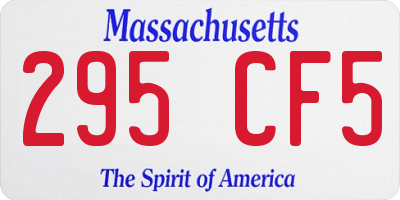 MA license plate 295CF5