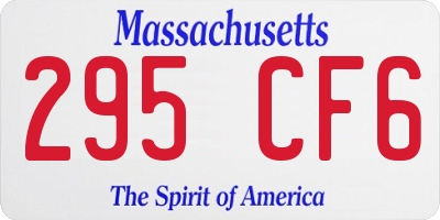MA license plate 295CF6