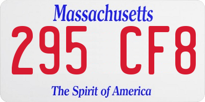 MA license plate 295CF8